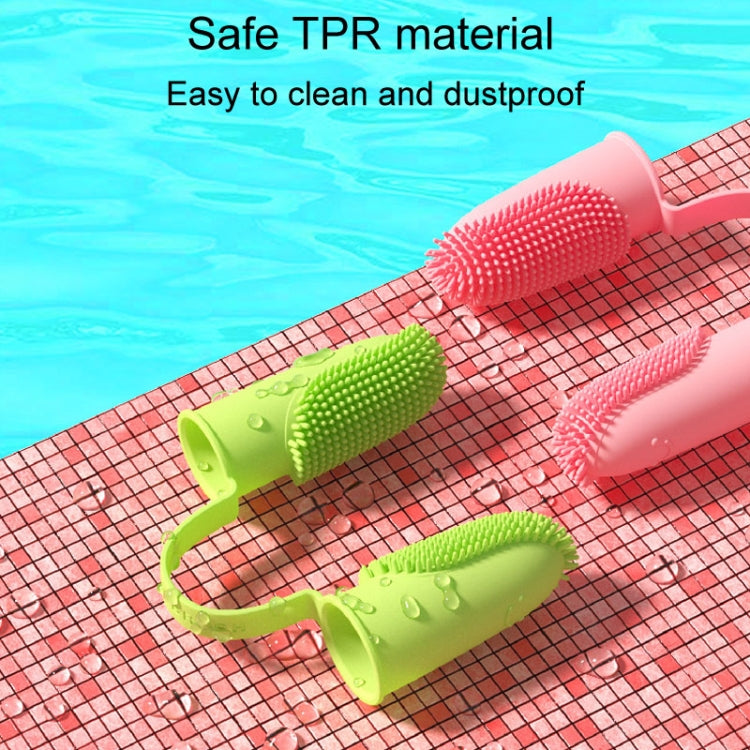 2pcs Pet Teeth Cleaning Dual Finger Toothbrush Dogs And Cats Oral Cleaning Tools(Pink)