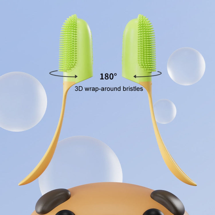 Pets Finger Toothbrush With Handle Dogs And Cats Oral Cleaning Tools(White)