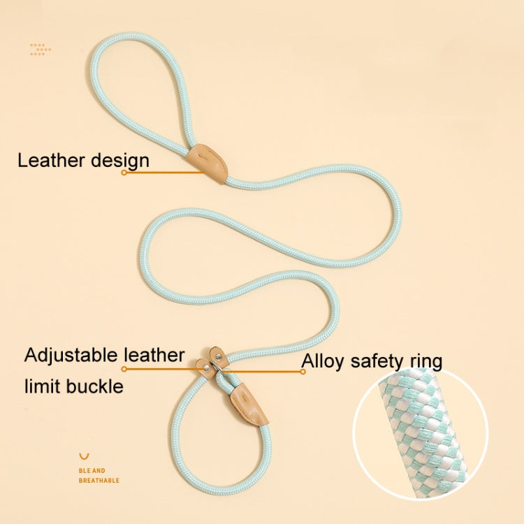 1.5m x 0.8cm Dog Traction Rope Mid Large Dog Universal Safety Buckle Chain Circle(Black)