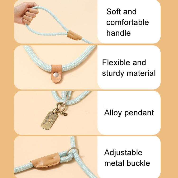 1.5m x 1cm Dog Traction Rope Mid Large Dog Universal Safety Buckle Chain Circle(Brown)