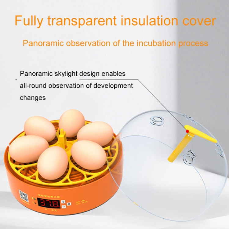 6-Eggs Small Household Experimental Children Smart Chicken Incubators, Spec: Dual-electric Automatic UK Plug