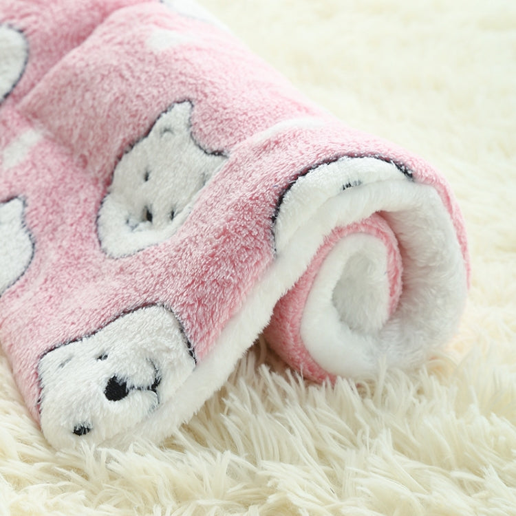 61x41cm Thickened Pet Cushion Cat Dog Blanket Pet Bed(Blue Stars)