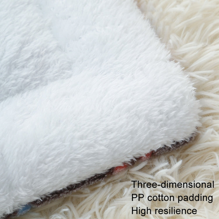 79x60cm Thickened Pet Cushion Cat Dog Blanket Pet Bed(Gray White Stars)
