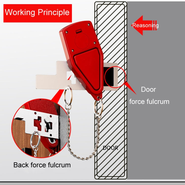 Door Stopper Home Burglary Girls Live Alone Security Lock Inside Opening Door Plug, Style: With Alarm