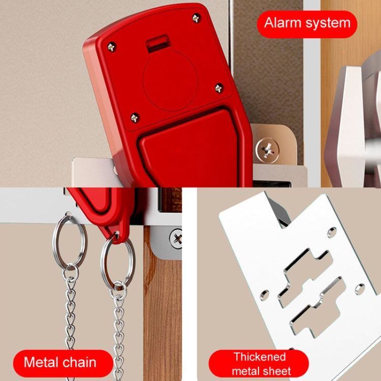 Door Stopper Home Burglary Girls Live Alone Security Lock Inside Opening Door Plug, Style: Without Alarm