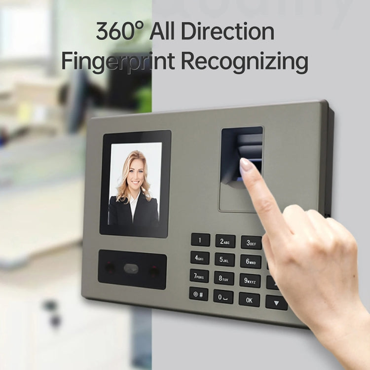 FA03 Intelligent Voice Prompt Face Recognition Fingerprint Attendance Machine(English with UK Plug)