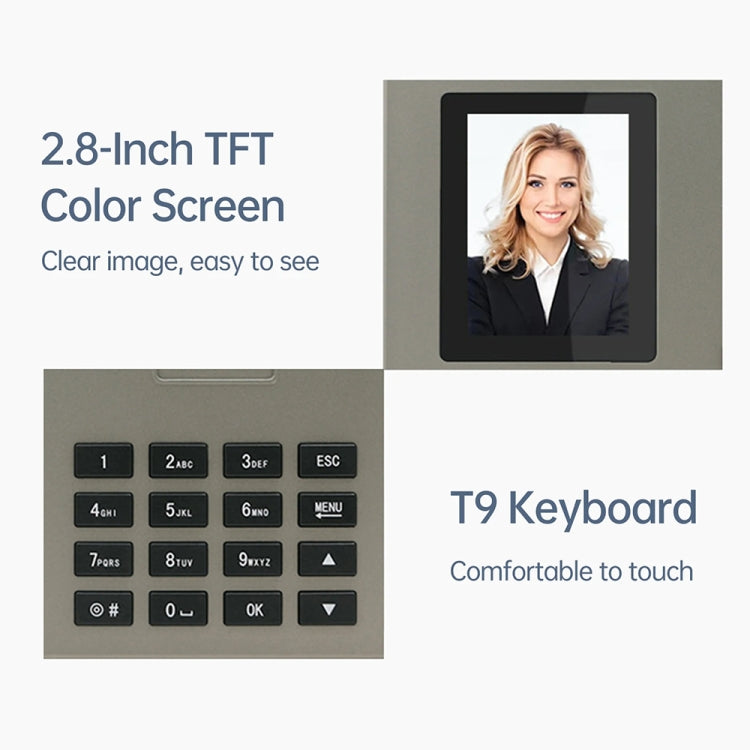 FA03 Intelligent Voice Prompt Face Recognition Fingerprint Attendance Machine(English with UK Plug)