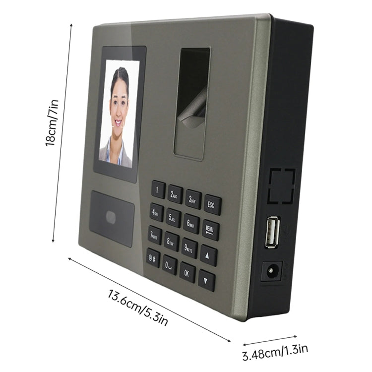 FA03 Intelligent Voice Prompt Face Recognition Fingerprint Attendance Machine(English with UK Plug)