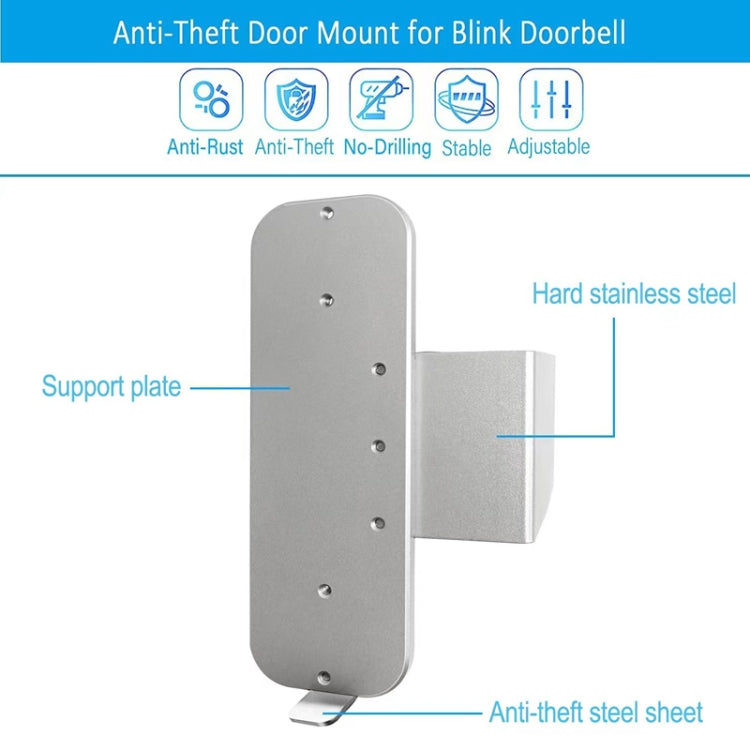 For Blink Doorbell Bracket No-Drilling Easy Installation Mount(Silver)