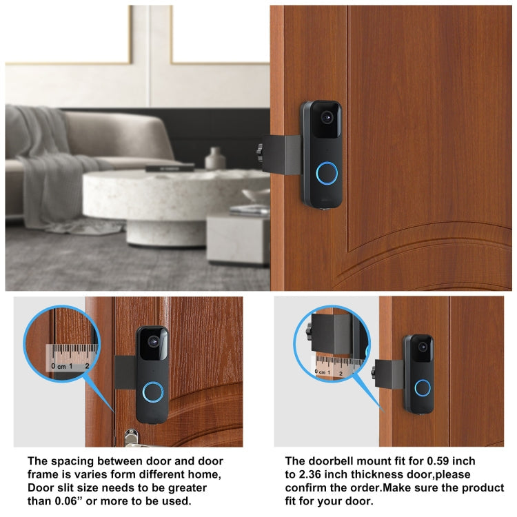 For Blink Doorbell Bracket No-Drilling Easy Installation Mount(Black)