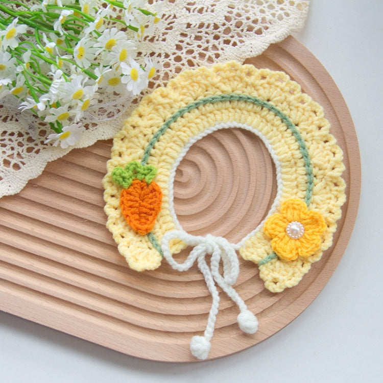 Cats Dog Cute Knitted Collar Woolen Collar Handmade Scarf For Photo Decoration, Style: Corn Radish Flower(M)