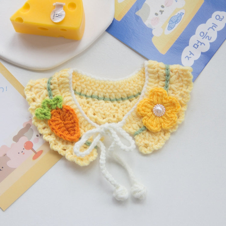 Cats Dog Cute Knitted Collar Woolen Collar Handmade Scarf For Photo Decoration, Style: Bow Rabbit(L)