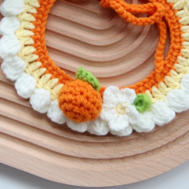 Cats Dog Cute Knitted Collar Woolen Collar Handmade Scarf For Photo Decoration, Style: Corn Radish Flower(L)