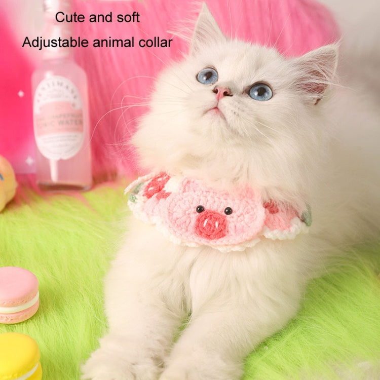 Cats Dog Cute Knitted Collar Woolen Collar Handmade Scarf For Photo Decoration, Style: Lime Green Oange(M)