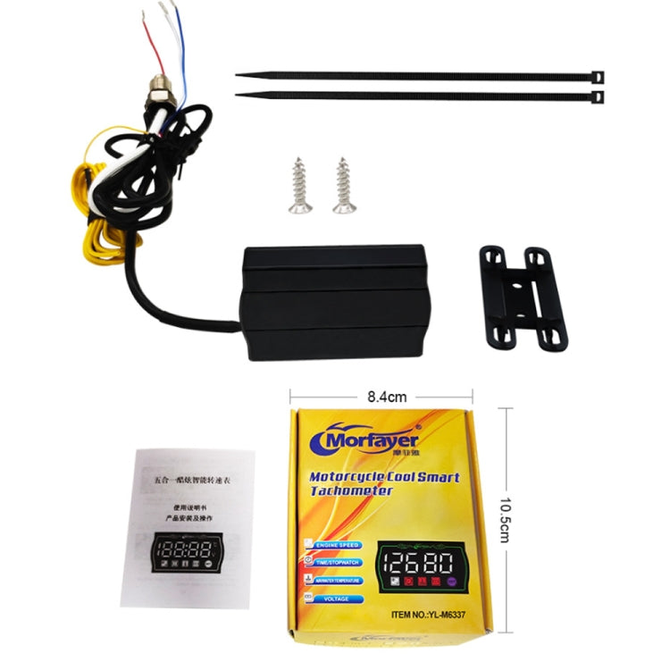 Morfayer Locomotive Intelligent Multi-function Tachometer, 4 in 1 Ambient Temperature Gauge, 4 in 1 Water Temperature Meter, 5 in 1 Ambient Temperature Tachometer, 5 in 1 Water Temperature Tachometer