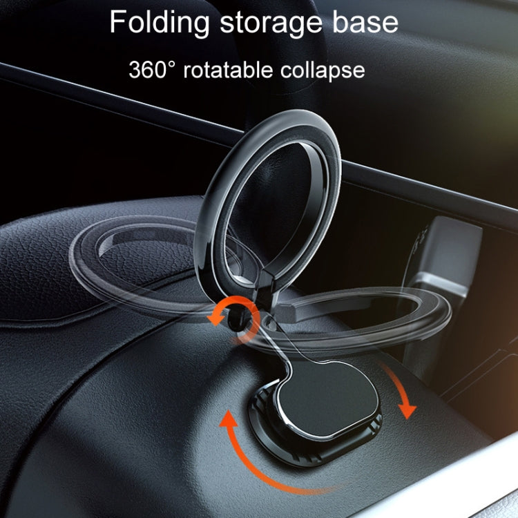 Magnetic Folding Car Phone Holder Rotatable Steering Wheel Stick-On Navigation Stand, D21