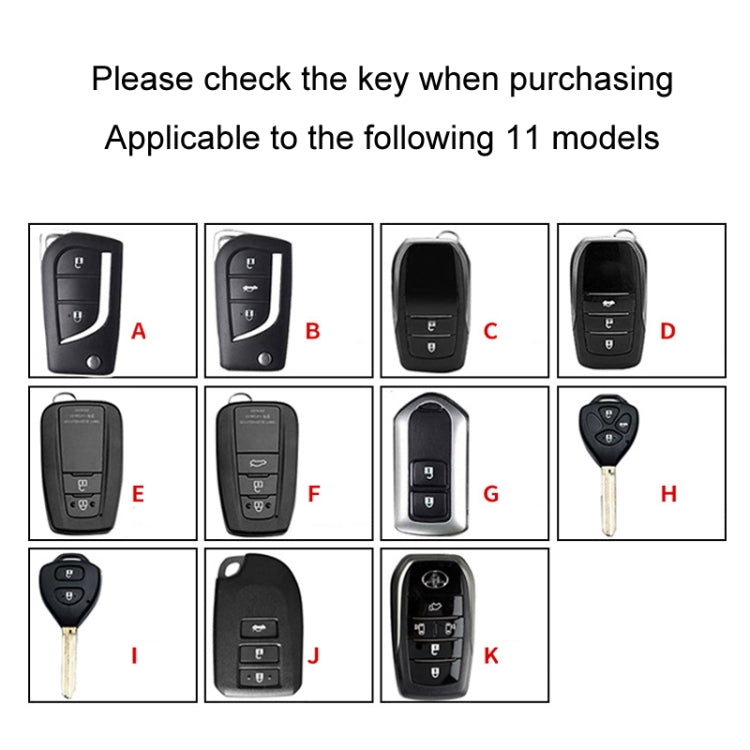 For Toyota Car Key Cover Multifunctional Keychain Anti-lost Number Plate, A, B, C, D, E, F, G, H, I, J, K