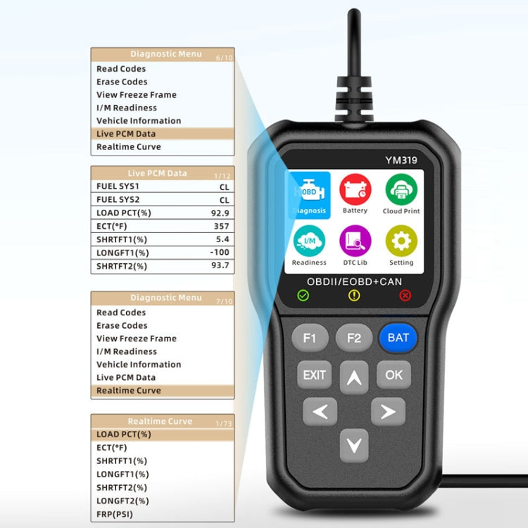OBD Automobile Engine Battery Voltage Life Detector, YM319