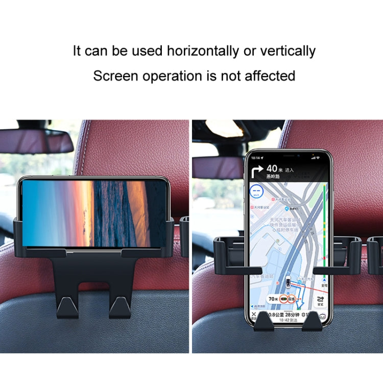 Car Multifunctional Mobile Phone Holder Rear Headrest Storage Hook