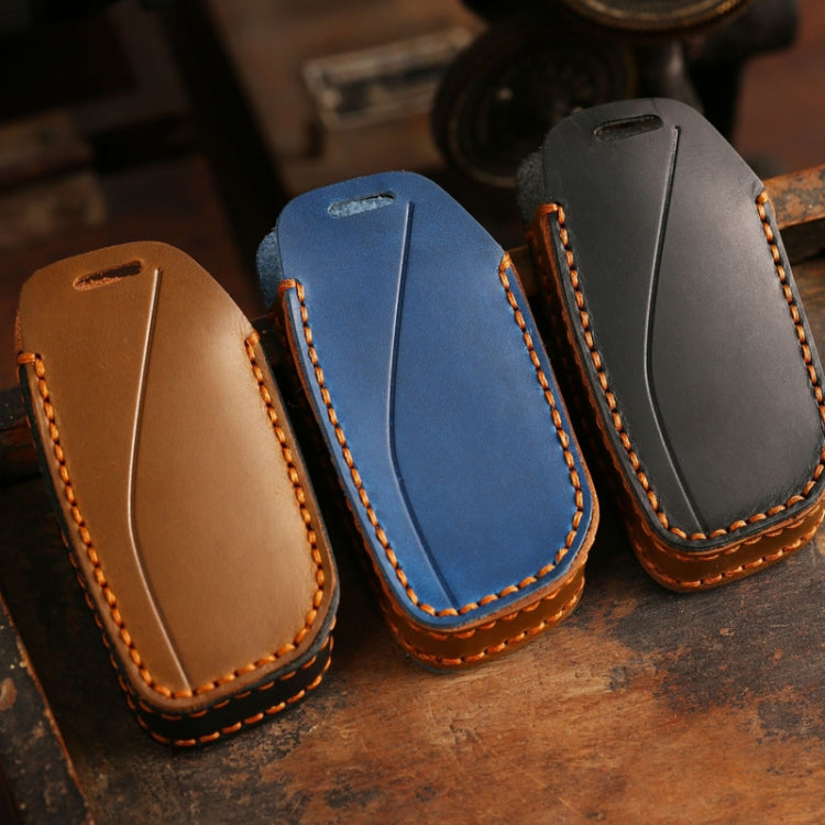 For 2024 BMW X7 Hallmo Cowhide Car Key Protection Cover