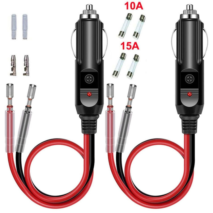16AWG 15A 12V/24V Fused Cigarette Lighter Plug With Lead, 1pair