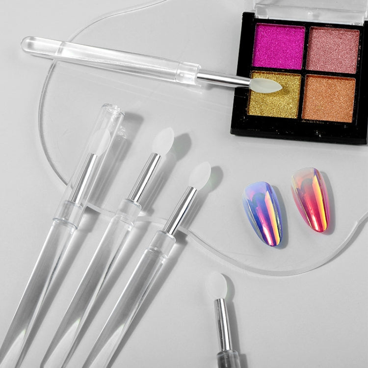 Nail Art Silicone Applicator Sticks Multi-Purpose Dabbing Powder Glitter Eyeshadow Brush Applying Manicure Tool, 2pcs