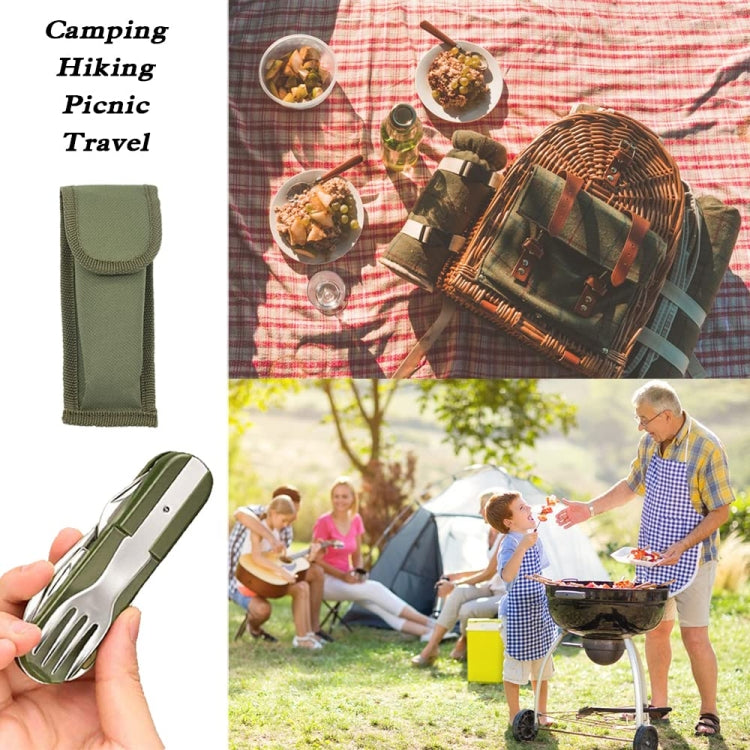 SY-FT008 7-in-1 Multifunctional Outdoor Camping Portable Folding Tableware Combination