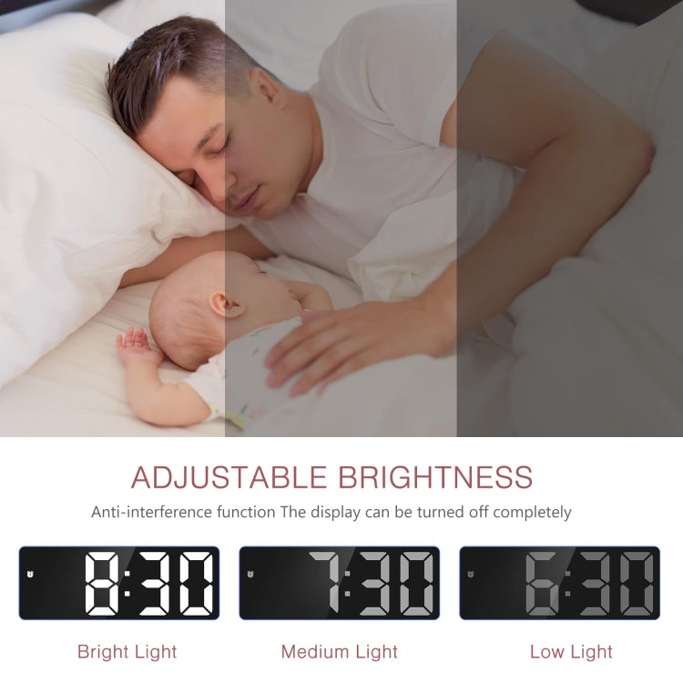 JX012 Multifunctional LED Electronic Clock Battery Plug-in Dual-purpose Bedside Alarm Clock