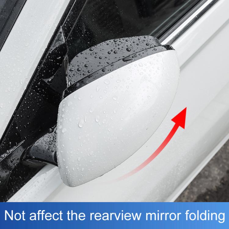 Car Mirror Reversing Shield Rain Brow 2 In 1 Carbon Fiber Reflective Auxiliary Mirror Cover, 2pcs / Set