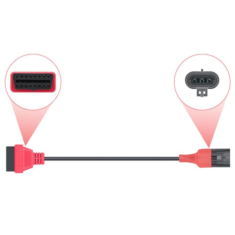 For SYM SANYANG Motorcycle OBD Cable 3Pin To OBD2 16Pin Diagnostic Adapter Scanner Extension Cable