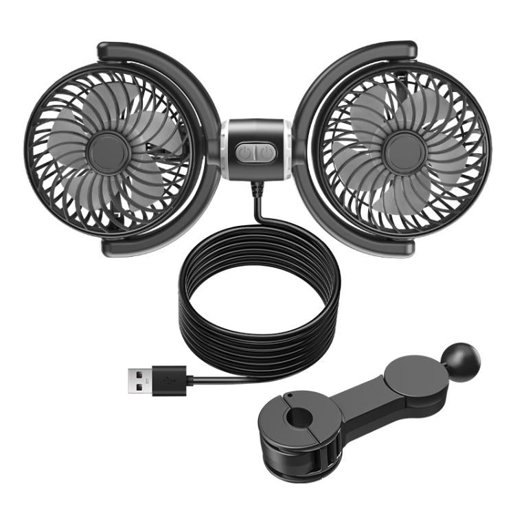 Car Brushless Motor Rear Headrest USB Double Head Fan