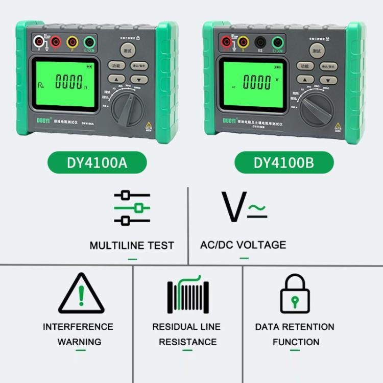 DUOYI Digital Ground Resistance Meter Tester, DY4100A, DY4100B
