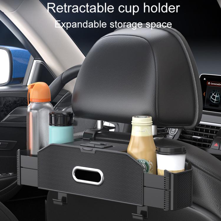 Car Seat Back Multifunctional Storage Box Pouch Phone Holder, Carbon Fiber Pattern, Black Leather, Brown Leather, Beige Leather