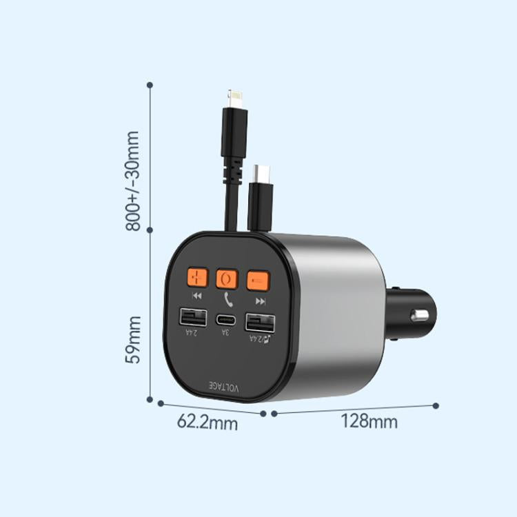 Multifunctional PD Bluetooth-Compatible USB Cigarette Lighter Car Fast Charging