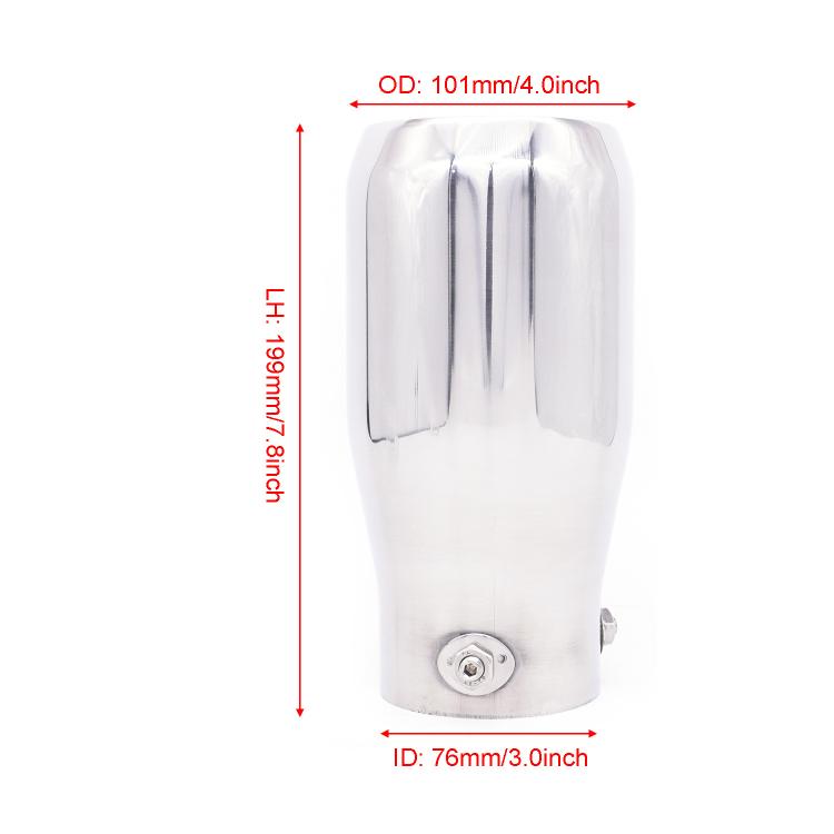 76MM Automotive Stainless Steel Double-layer Muffler Exhaust Pipe