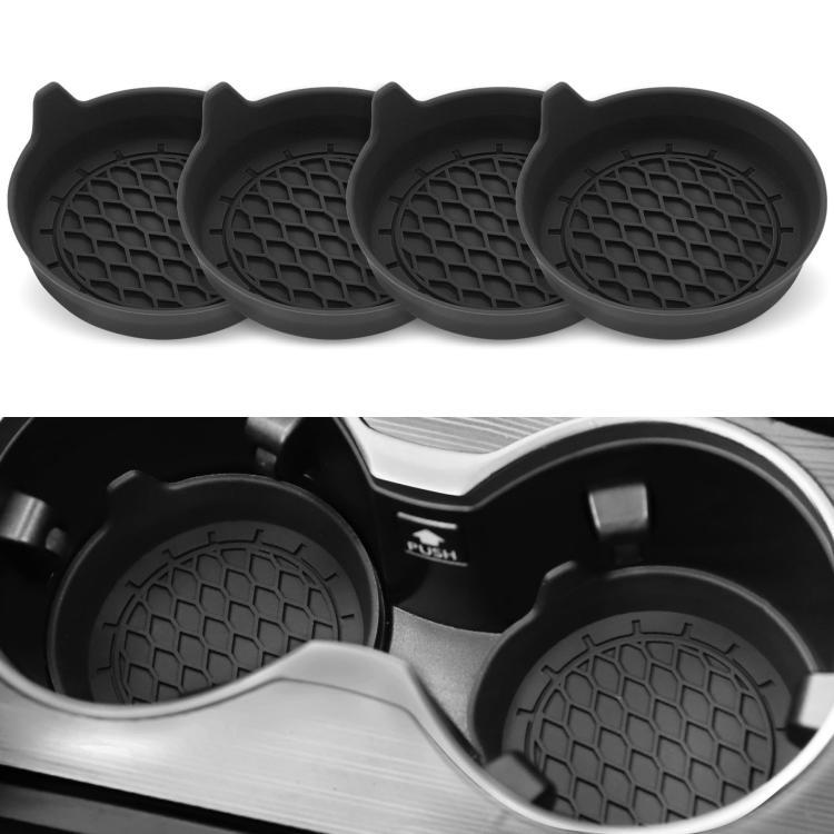 4pcs Anti-squeak Anti-slip Car Coaster With Handle