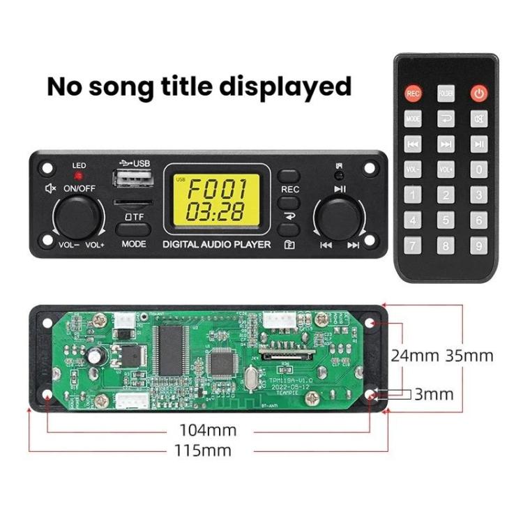MP3 Bluetooth Decoder Board Modification Car Audio Player Module, TPM119A