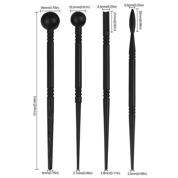 Soft Pottery Clay Indentation Sculpting Pen DIY Baking Flipper Stick Pottery Clay Flower Modeling Tool, 3sets Sculpting Pen
