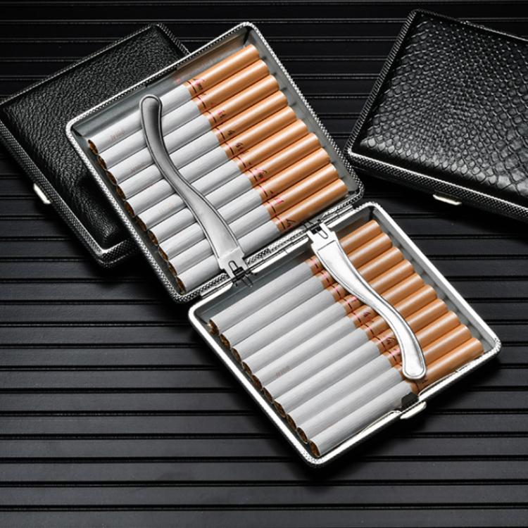 Leather Cigarette Case for 20 Filter Cigarettes 8.0mm Ultra Thin Portable Cigarette Holder