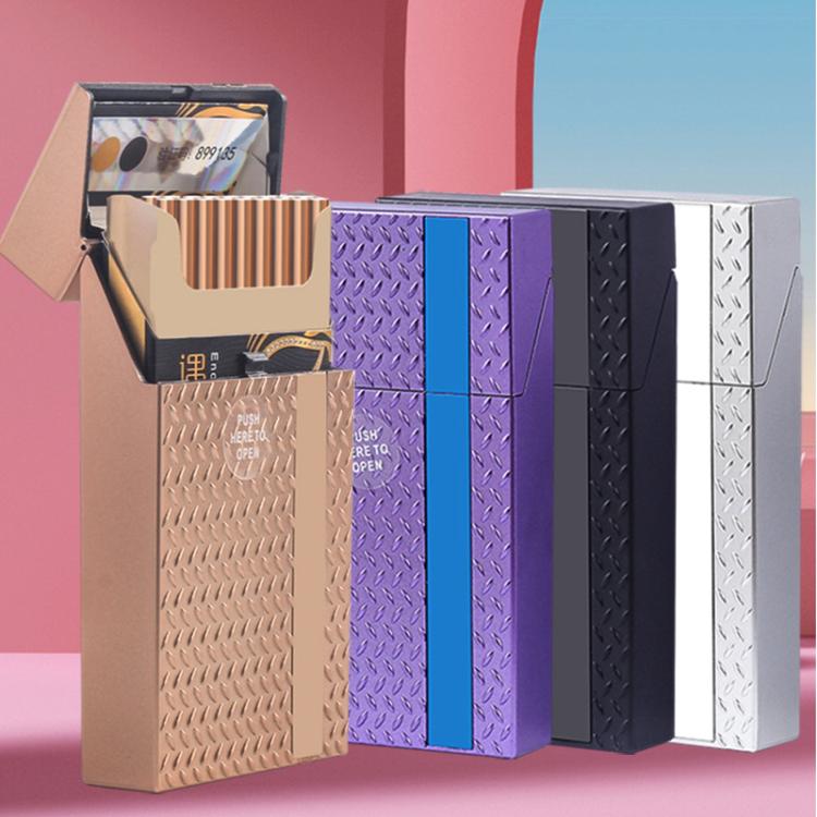 Elegant Vertical Stripe Cigarette Case 20-Count Moisture-Proof Slim Cigarette Holder