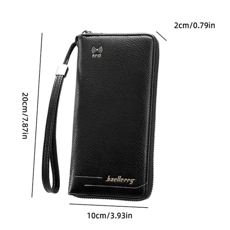 Baellerry C3166 Long Antimagnetic RFID Zipper Clutch Large Capacity Multi-Card Wallet