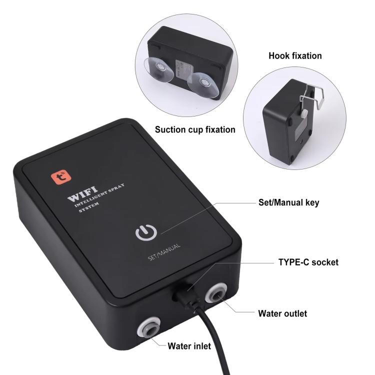 WiFi Misting System For Rainforest Vivariums Smart Timer Control Via Tuya App Low Noise Spray Kit, EU Plug, US Plug, UK Plug