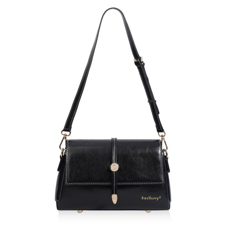 Baellerry N8943 Vintage Waxed Leather Women Small Square Bag With Metal Buckle Single-Shoulder Crossbody Bag