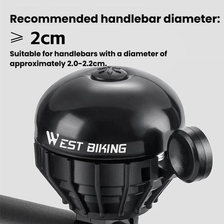 WEST BIKING YP0706061 Bike Thumb Bell Aluminum Alloy Loud & Compact Bicycle Bell