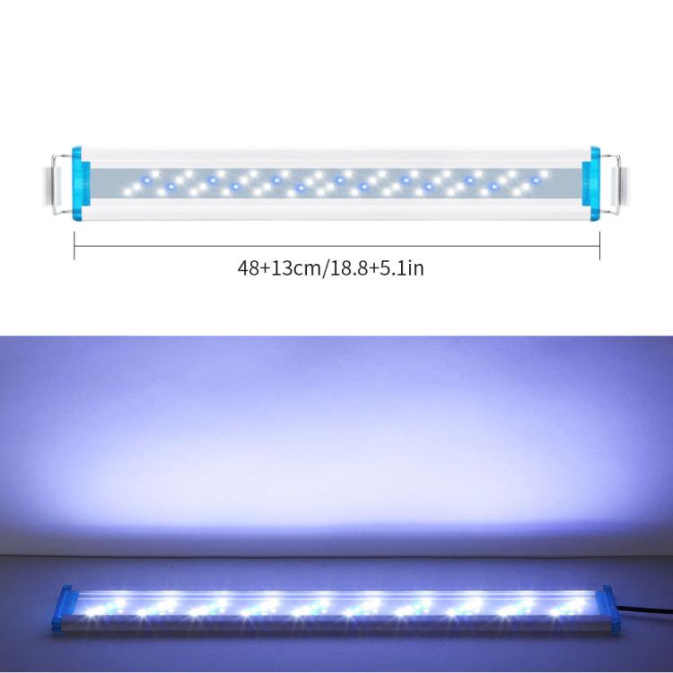 Ultra-Thin Aquarium LED Light With 4 Rows Of 5730 LEDs, 18cm Blue+White Light, 28cm Blue+White Light, 38cm Blue+White Light, 48cm Blue+White Light, 58cm Blue+White Light, 18cm White Light, 28cm White Light, 38cm White Light, 48cm White Light           ...