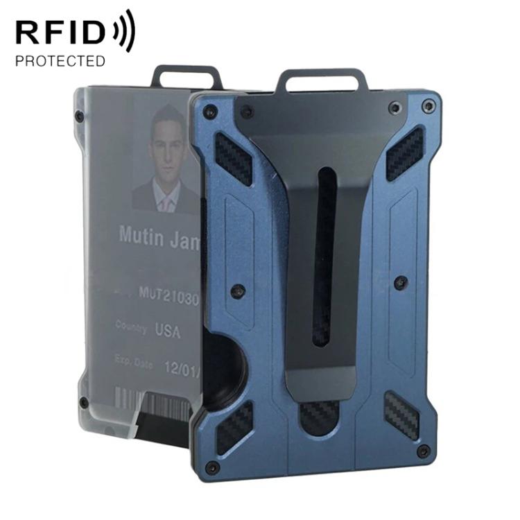 Aluminum RFID Blocking Badge Holder with Clear Card Window Metal ID Card Wallet With Belt Clip