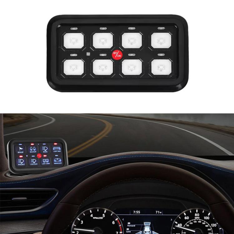 Car Modified Spotlight Control Switch Assembly Panel Button Switch, 6 Gang, 8 Gang
