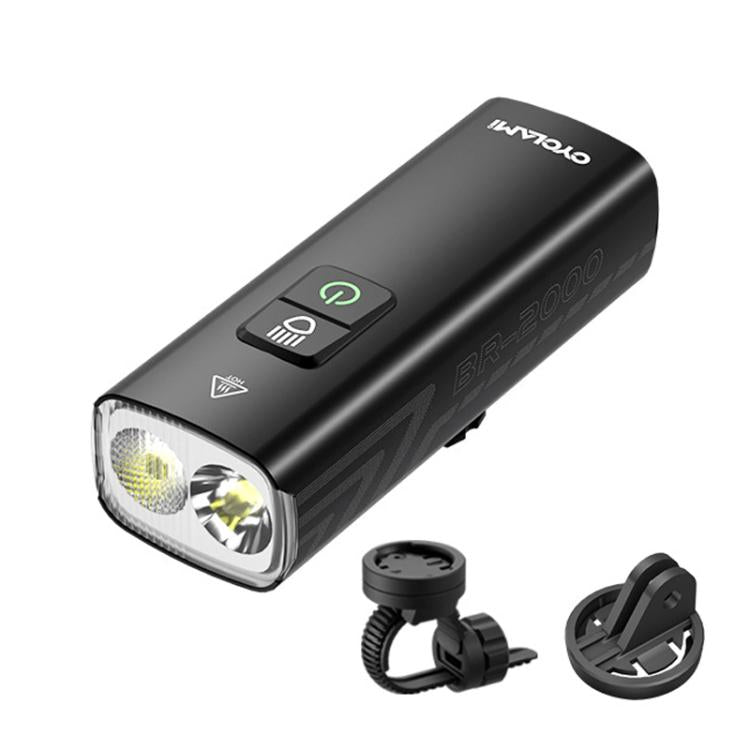 High-Capacity Rechargeable Bike Headlight Powerful Night Riding Flashlight, BR2000