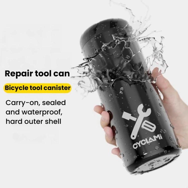 CYCLAMi Bicycle Repair Tool Canister Portable Water Bottle-Style Storage Can