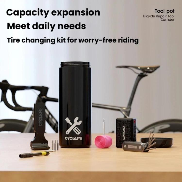 CYCLAMi Bicycle Repair Tool Canister Portable Water Bottle-Style Storage Can